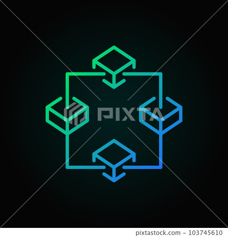 Blockchain colored outline vector icon. Block chain symbol Blockchain colored outline vector icon. Block chain symbol 103745610