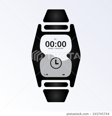 watch, black hourglass concept, men's watch... - Stock Illustration  [103745744] - PIXTA