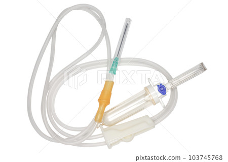 intravenous set isolated on white background, clipping path 103745768