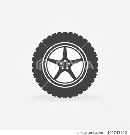 Car wheel with disc vector concept icon 103745810