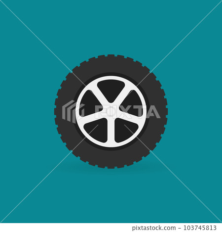 Car wheel flat vector minimal icon Car wheel flat vector minimal icon 103745813