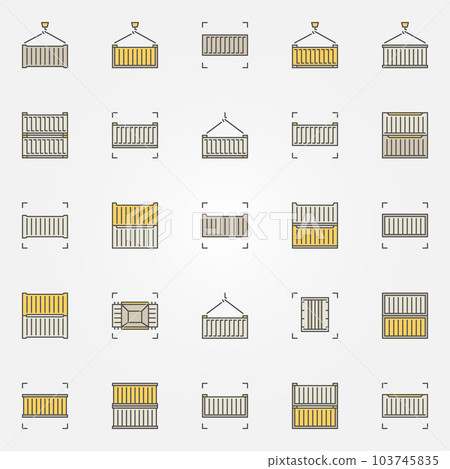 Container colorful icons set 103745835