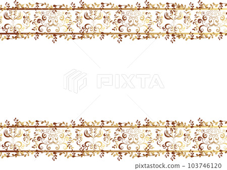 Antique-style gradation gold frame (white background) 103746120
