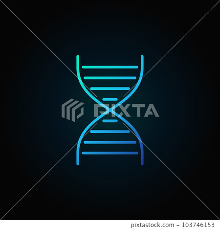 Dna spiral blue vector icon or symbol in line style Dna spiral blue vector icon or symbol in line style 103746153