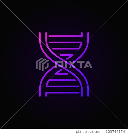 Dna spiral colorful icon or symbol in thin line style Dna spiral colorful icon or symbol in thin line style 103746154