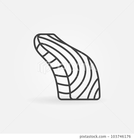 Fish steak vector outline icon. Salmon fish slice symbol 103746176