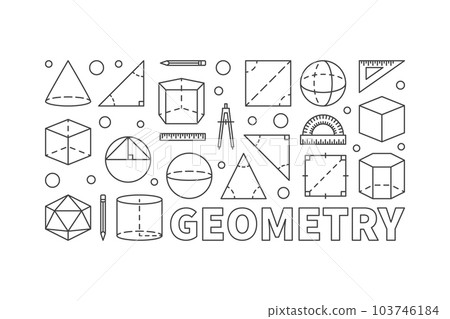 Geometry vector concept line horizontal banner Geometry vector concept line horizontal banner 103746184