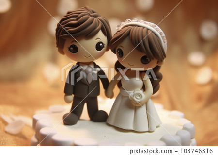 微型婚禮娃娃“人工智能生成圖像” 103746316