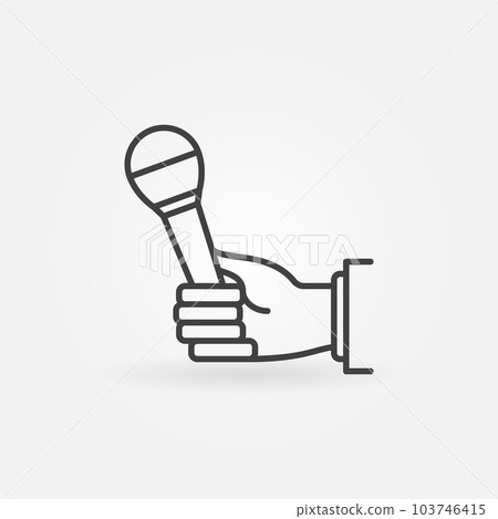 Microphone in hand vector icon or symbol Microphone in hand vector icon or symbol 103746415