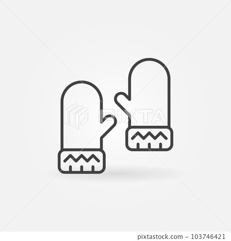 Mittens vector icon or design element in thin line style Mittens vector icon or design element in thin line style 103746421