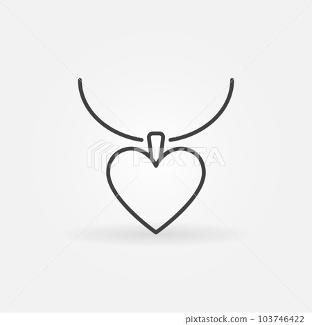 Necklace with heart vector line icon or design element Necklace with heart vector line icon or design element 103746422
