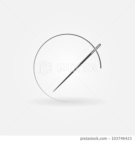 Needle and thread round concept icon 103746423
