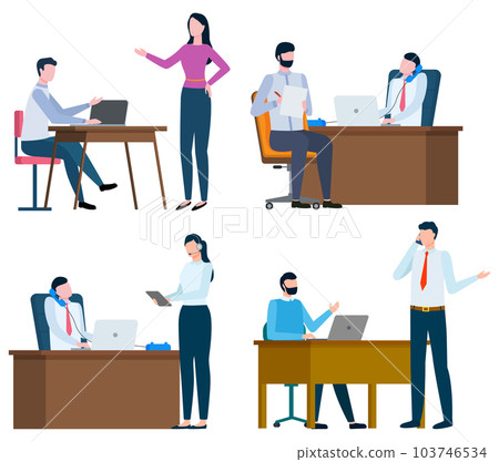 People at Workplace, Business Seminar Boss at Office 103746534