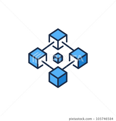 Block Chain vector concept blue icon or sign - Stock Illustration ...