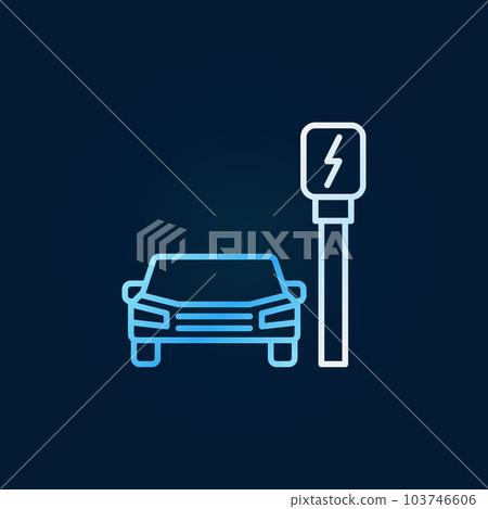 Car near charging station vector colored outline icon Car near charging station vector colored outline icon 103746606