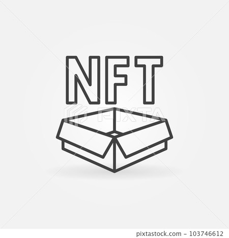 Cardboard with NFT outline vector concept icon or symbol Cardboard with NFT outline vector concept icon or symbol 103746612