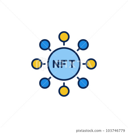 Circle with Non-Fungible Token vector concept NFT Technology colored icon Circle with Non-Fungible Token vector concept NFT Technology colored icon 103746779