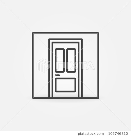Closed Panel Door vector concept line icon or sign Closed Panel Door vector concept line icon or sign 103746810