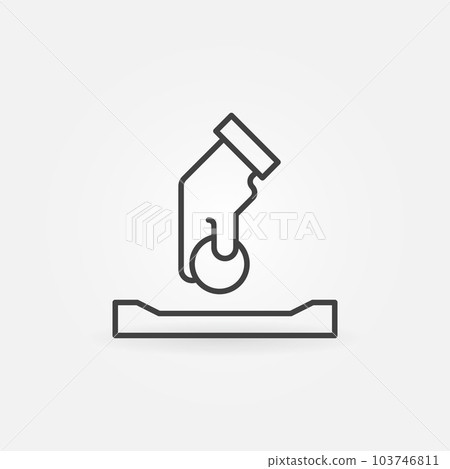 Hand with coin make a donation vector outline icon Hand with coin make a donation vector outline icon 103746811