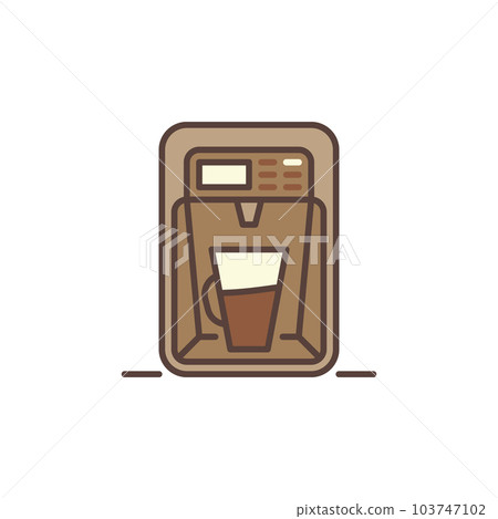 Latte Coffee Maker Machine vector concept brown icon 103747102