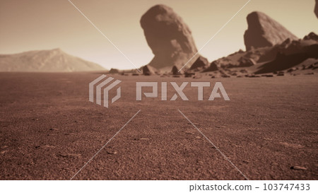 Fantastic martian landscape in rusty orange shades Fantastic martian landscape in rusty orange shades 103747433