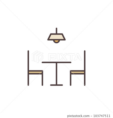 Two Chairs and Table vector concept colored icon 103747511
