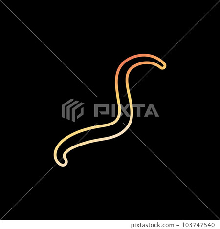 Ascariasis vector concept yellow line icon or logo element 103747540