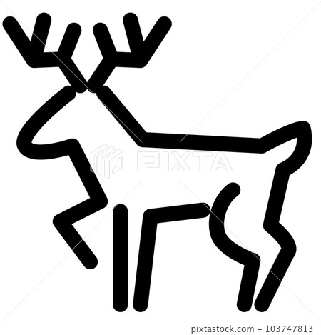 代表冬天、馴鹿、鹿和動物的線條風格圖標 103747813
