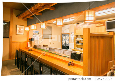 居酒屋餐廳室內裝飾 日式室內裝飾材料 壽司店櫃檯形象 居酒屋餐廳室內裝飾 日式室內裝飾材料 壽司店櫃檯形象 103749092