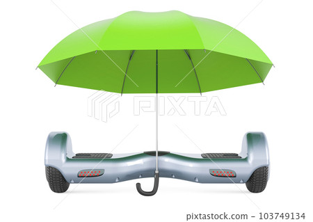 Hoverboard under umbrella, 3D rendering 103749134