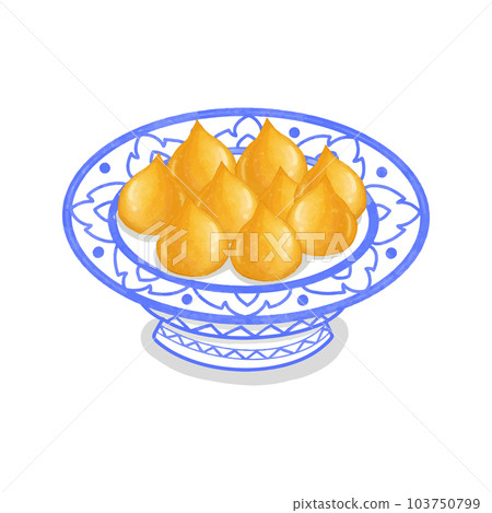 Thai Desserts serving in a Thai ceramic ware. 103750799