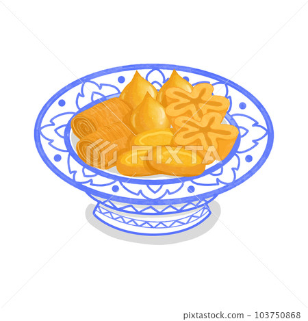 Thai Desserts serving in a Thai ceramic ware. Thai Desserts serving in a Thai ceramic ware. 103750868