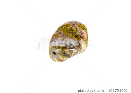 Macro mineral stone Serpentine on a white background Macro mineral stone Serpentine on a white background 103751491