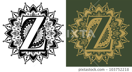 Openwork style mandala alphabet "Z" Openwork style mandala alphabet "Z" 103752218