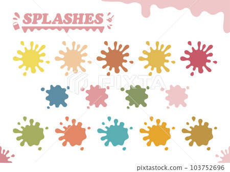 潑墨插畫素材，色彩暗沉 103752696