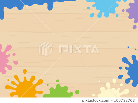 Frame of wood board and splashing paint, horizontal size Frame of wood board and splashing paint, horizontal size 103752708