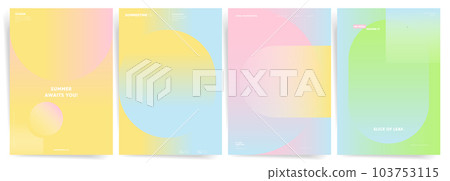 Summer Gradient Soft Colors Backgrounds with Geometric Elements for Summer Season Abstract Creative Graphic Design. Vector Cover Poster or Brochure Collection. Summer Gradient Soft Colors Backgrounds with Geometric Elements for Summer Season Abstract Creative Graphic Design. Vector Cover Poster or Brochure Collection. 103753115