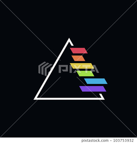 prism icon with dispersed light dark back prism icon with dispersed light dark back 103753932