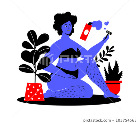 Comfortable leg shave - colorful flat design style illustration 103754565