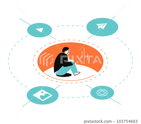 Limited circle of interests - colorful flat design style illustration 103754683