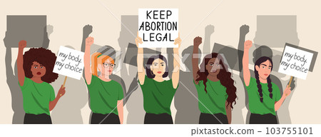 Women protesting against abortion law.  103755101