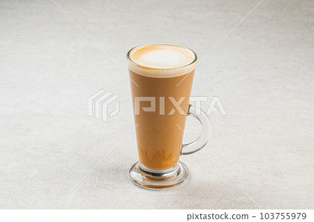 Glass mug of latte coffee macchiato 103755979