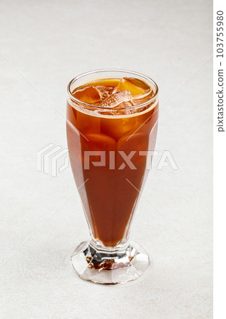 Glass of cold black coffee with ice 103755980