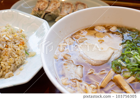 Delicious ramen, fried rice and gyoza set Delicious ramen, fried rice and gyoza set 103756305