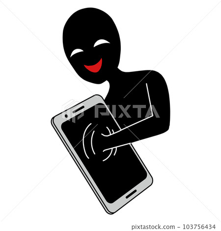入侵智能手機的黑客形象的插圖素材 入侵智能手機的黑客形象的插圖素材 103756434