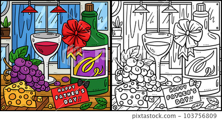 Happy Fathers Day Coloring Page Illustration Happy Fathers Day Coloring Page Illustration 103756809