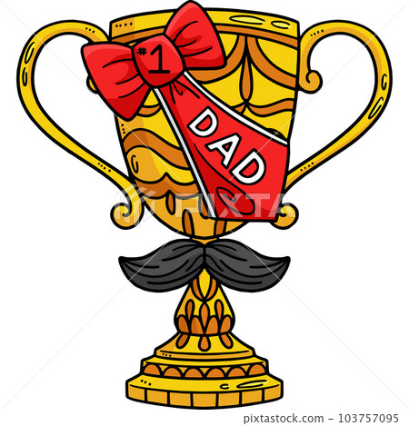 Dad Trophy Cartoon Colored Clipart Illustration 103757095