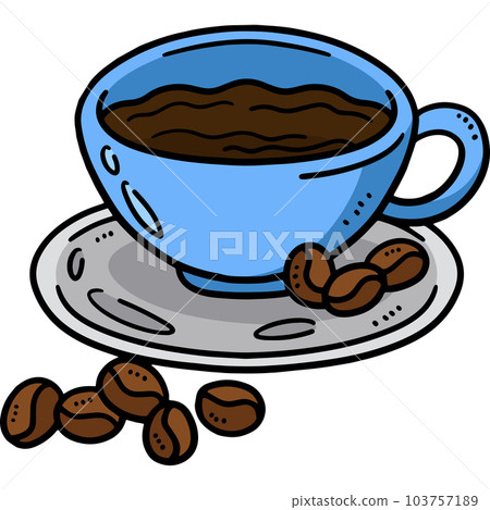 Coffee Cup Coffee Beans Cartoon Colored Clipart Coffee Cup Coffee Beans Cartoon Colored Clipart 103757189
