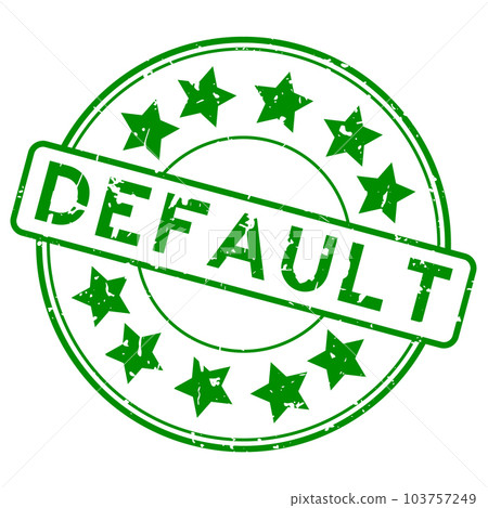 Grunge green default word with star icon round rubber seal stamp on white background Grunge green default word with star icon round rubber seal stamp on white background 103757249