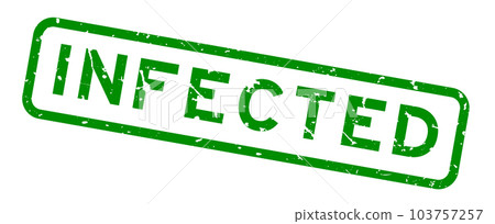 Grunge green infected word square rubber seal stamp on white background Grunge green infected word square rubber seal stamp on white background 103757257